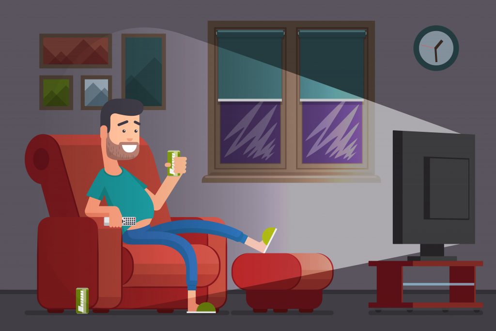 Man watching TV